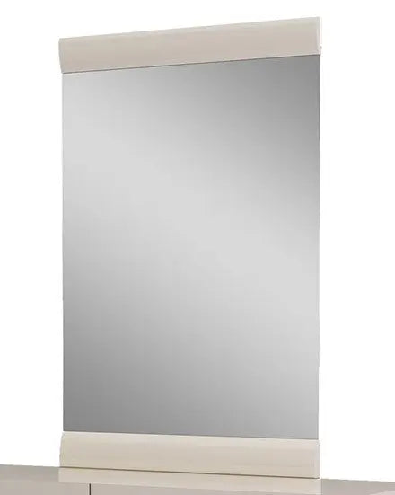 47" Beige Wood Dresser Mount Framed Mirror Homeroots Bed & Bath