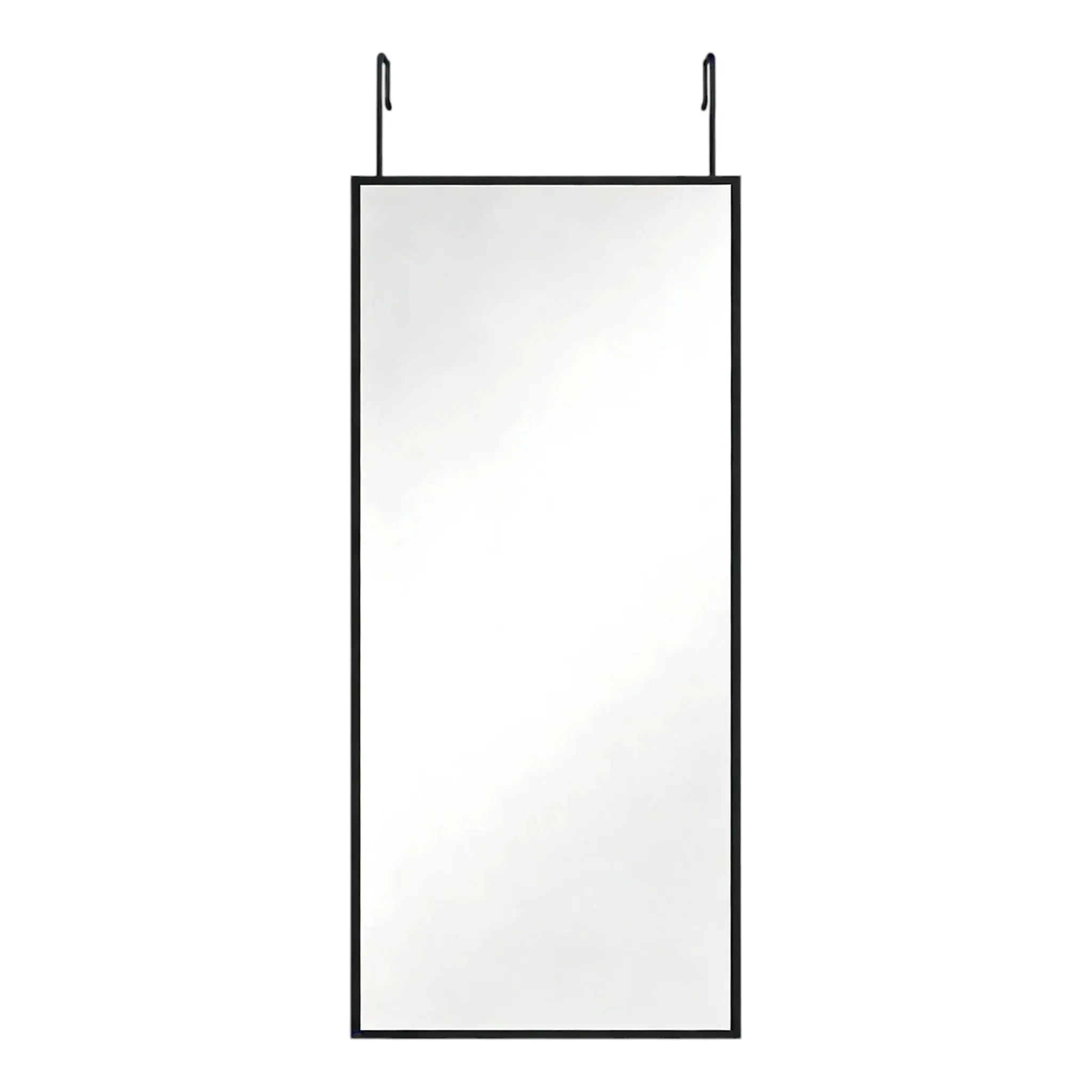 47" Black Aluminum Over the Door Framed Accent Mirror Homeroots Bed & Bath