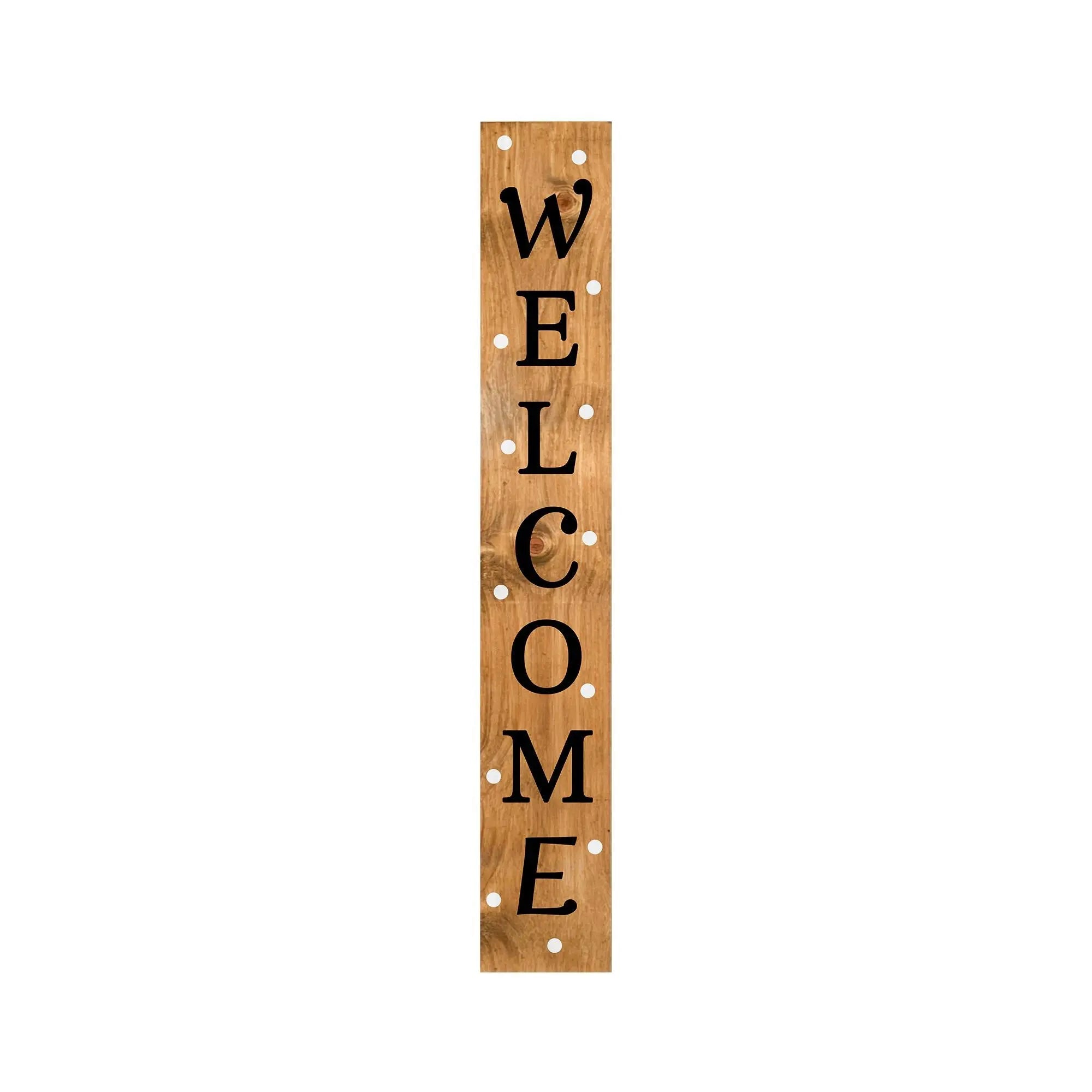 47" Black And Natural Solid Wood Welcome Porch Sign Homeroots Outdoor