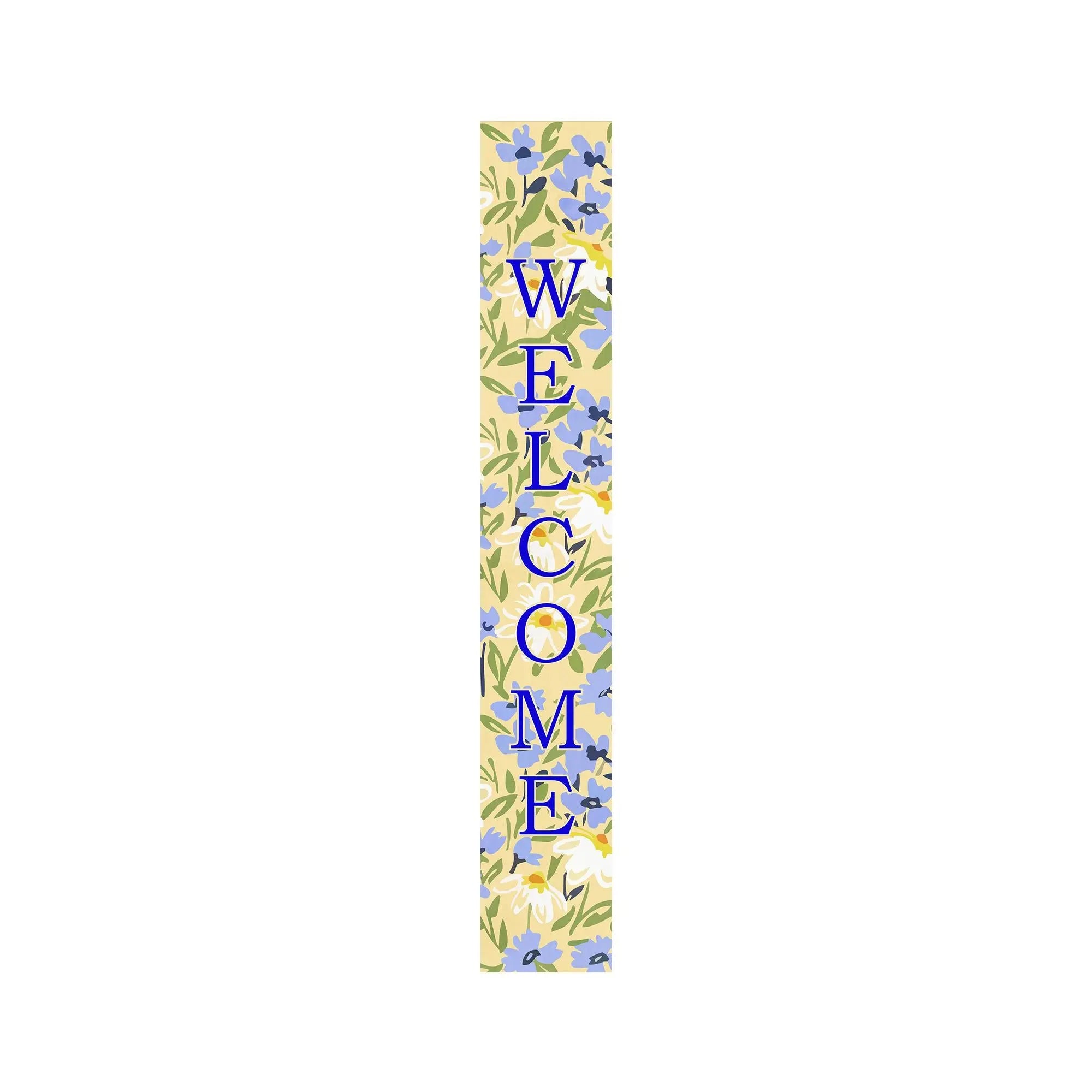 47" Black Blue Cream And Green Solid Wood Daisies Welcome Porch Sign Homeroots Outdoor