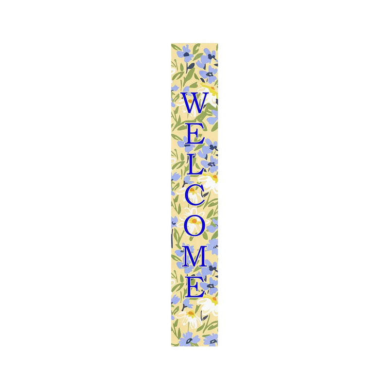 47" Black Blue Cream And Green Solid Wood Daisies Welcome Porch Sign Homeroots Outdoor