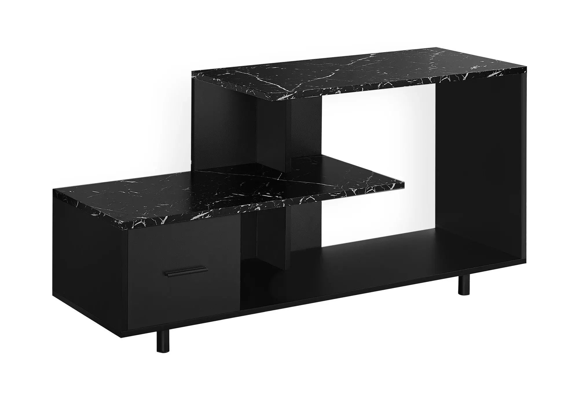 47" Black Cabinet Enclosed Storage TV Stand Homeroots Living Room