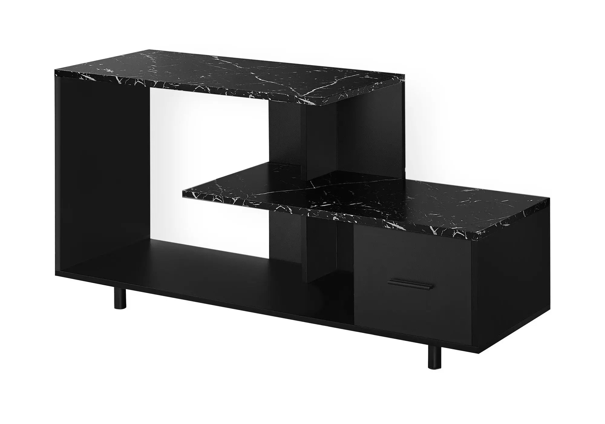 47" Black Cabinet Enclosed Storage TV Stand Homeroots Living Room