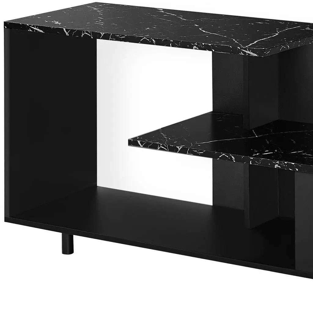 47" Black Cabinet Enclosed Storage TV Stand Homeroots Living Room