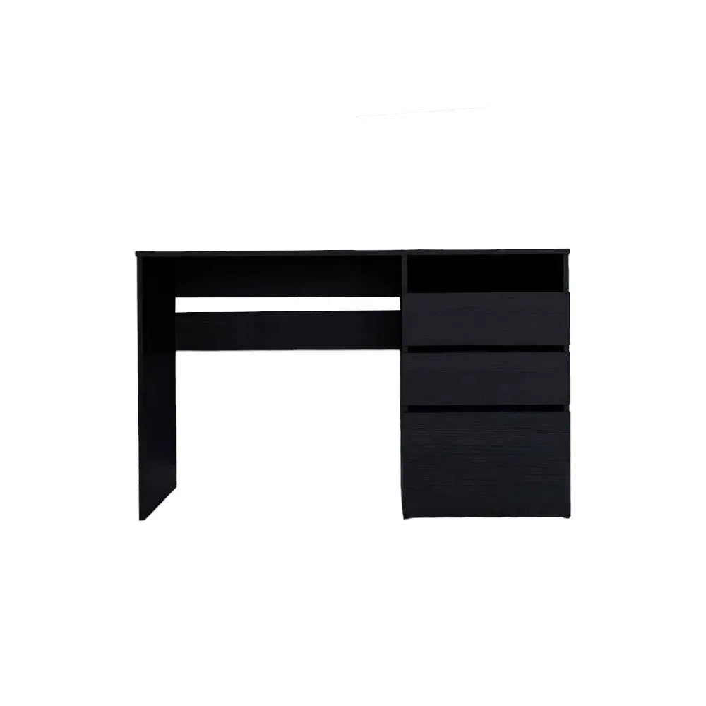 47" Black Computer Desk With Three Drawers Homeroots Office