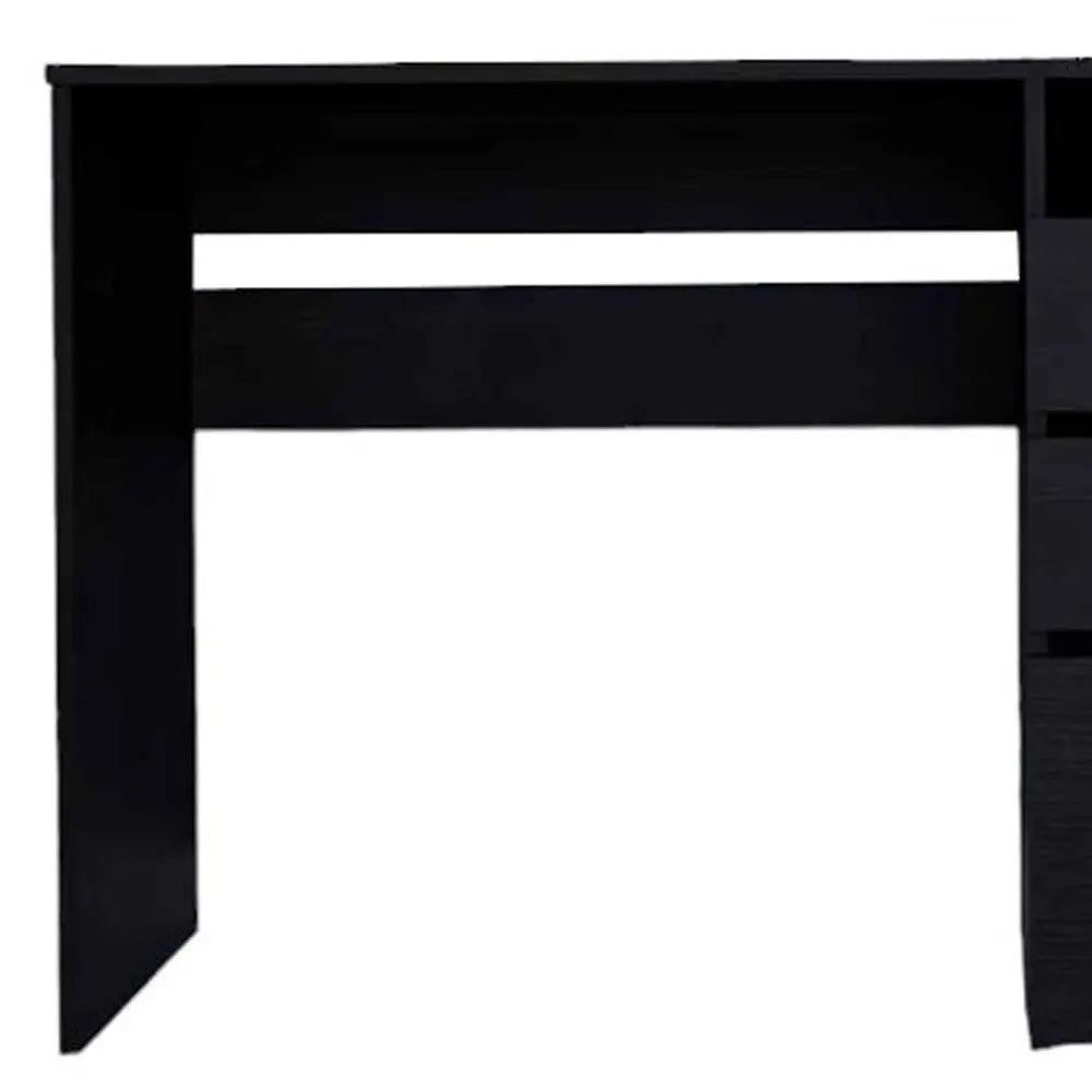 47" Black Computer Desk With Three Drawers Homeroots Office