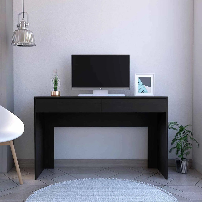47" Black Computer Desk with Two Drawers Homeroots Office