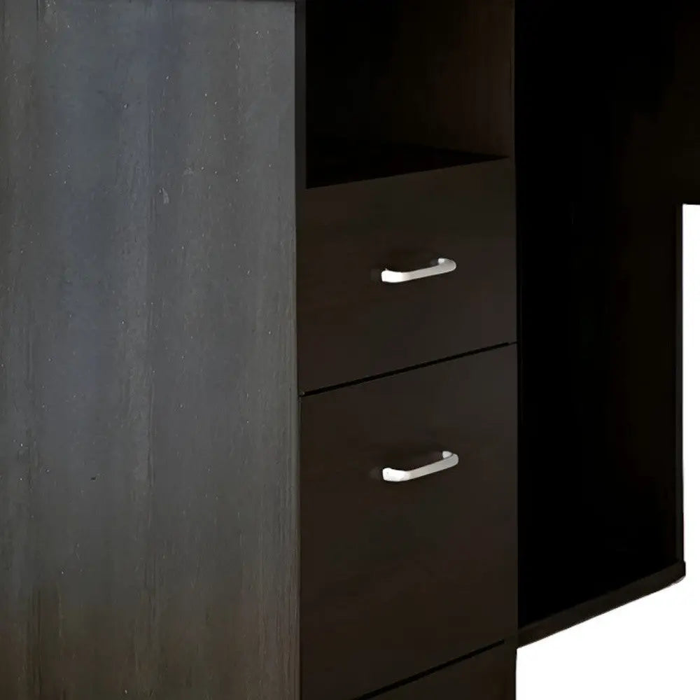 47" Black L Shape Computer Desk With Two Drawers Homeroots Office