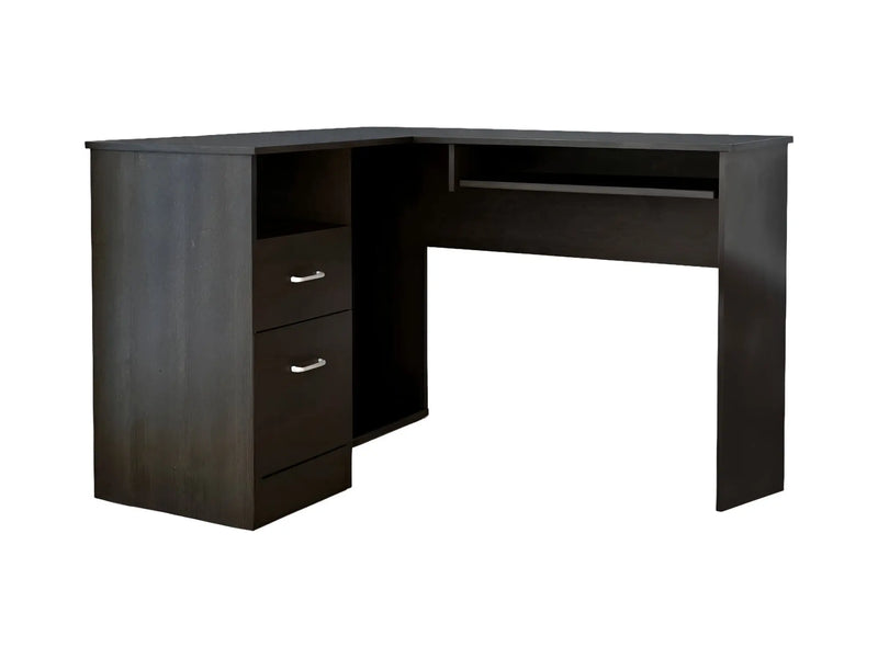 47" Black L Shape Computer Desk With Two Drawers Homeroots Office