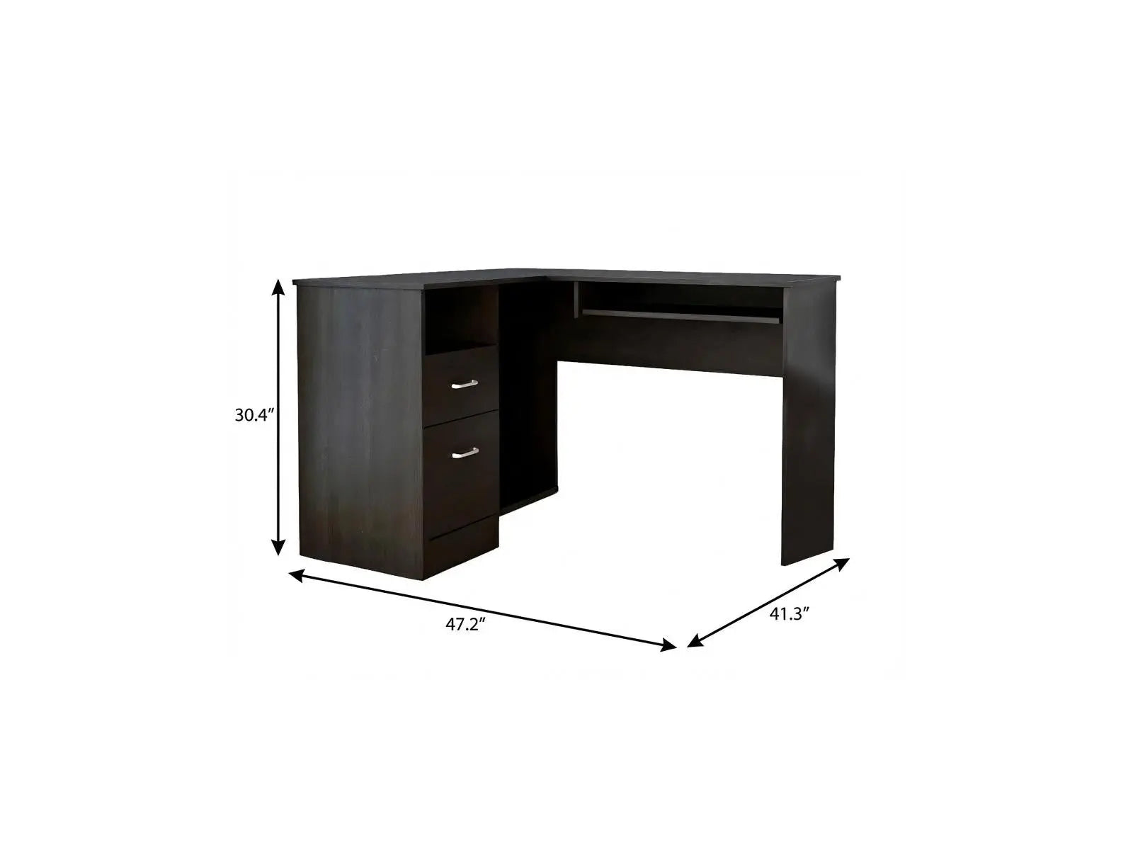 47" Black L Shape Computer Desk With Two Drawers Homeroots Office