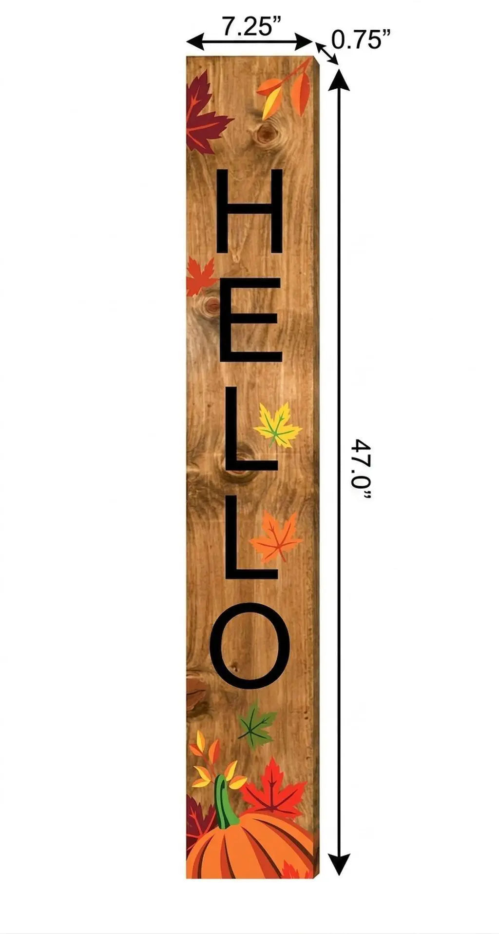 47" Black Natural And Orange Solid Wood Hello Porch Sign Homeroots Outdoor