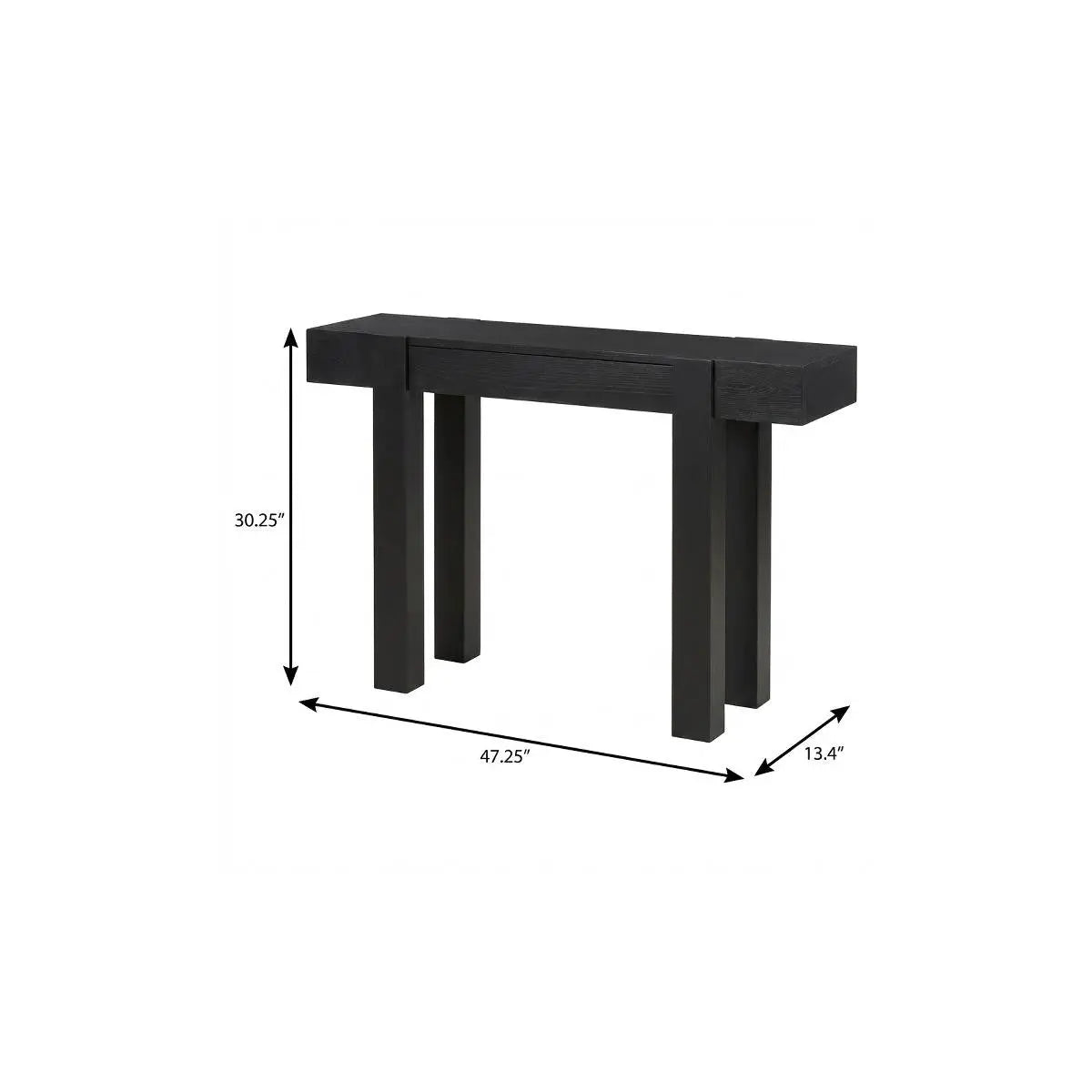 47" Black Wood Console Table With USB And Drawer Homeroots Living Room