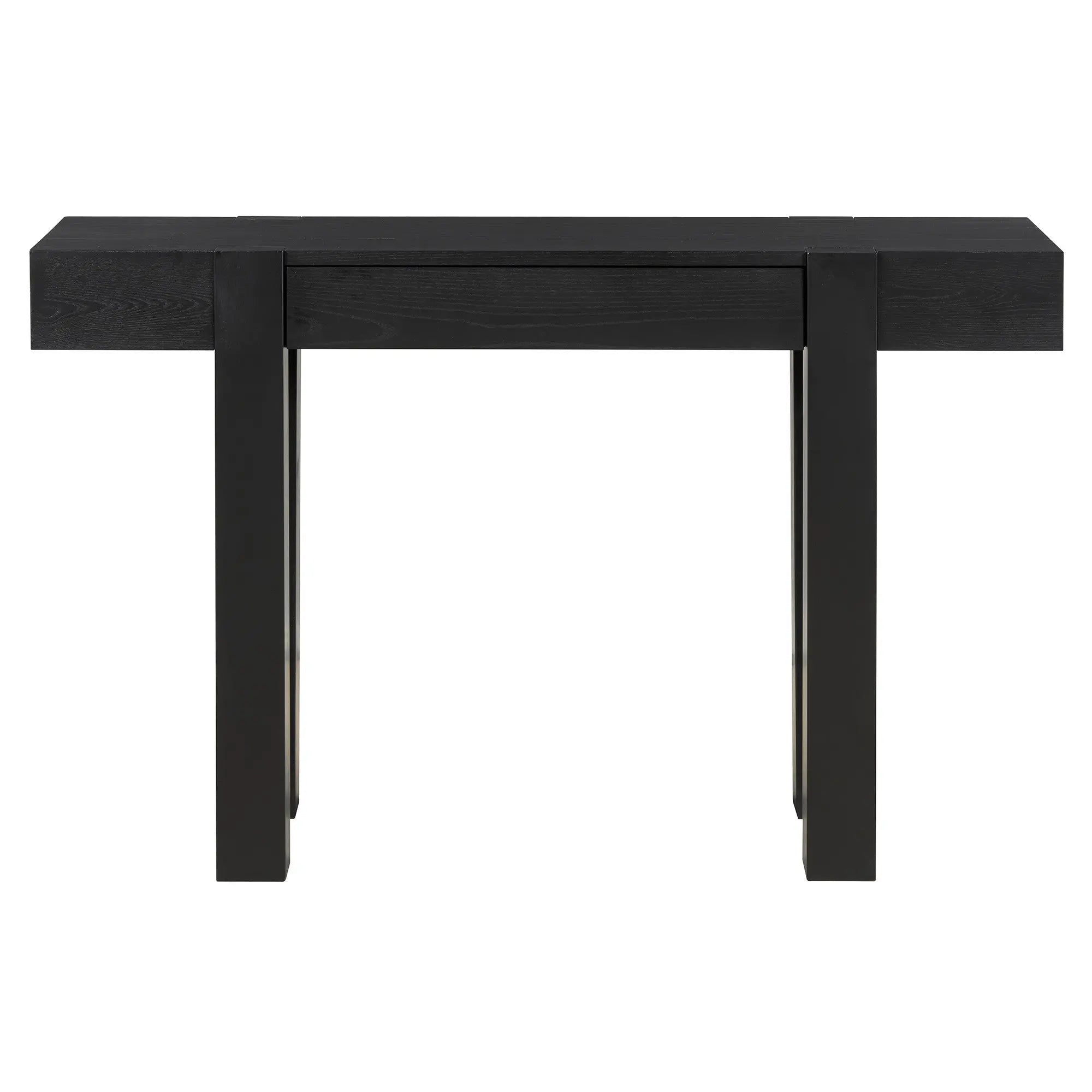 47" Black Wood Console Table With USB And Drawer Homeroots Living Room
