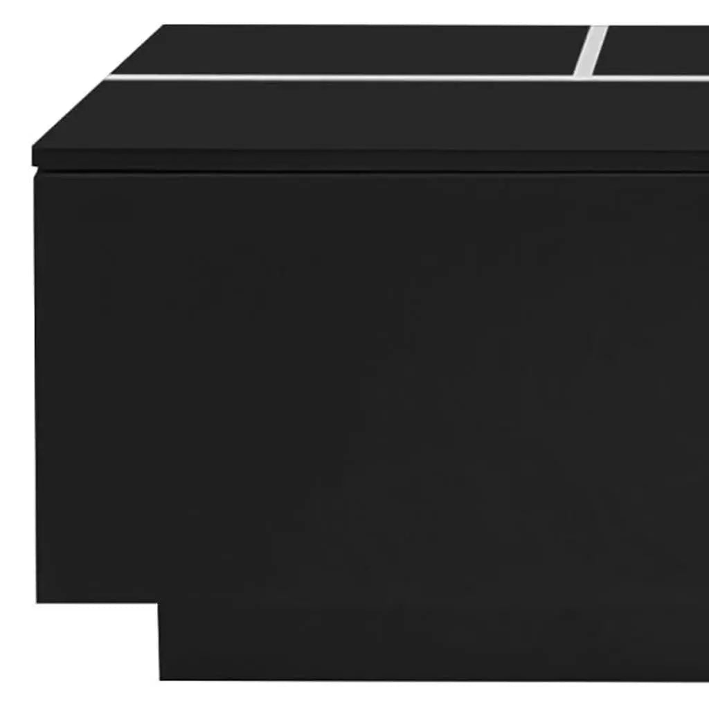 47" Black Wood Extendable Coffee Table With Storage Homeroots Living Room