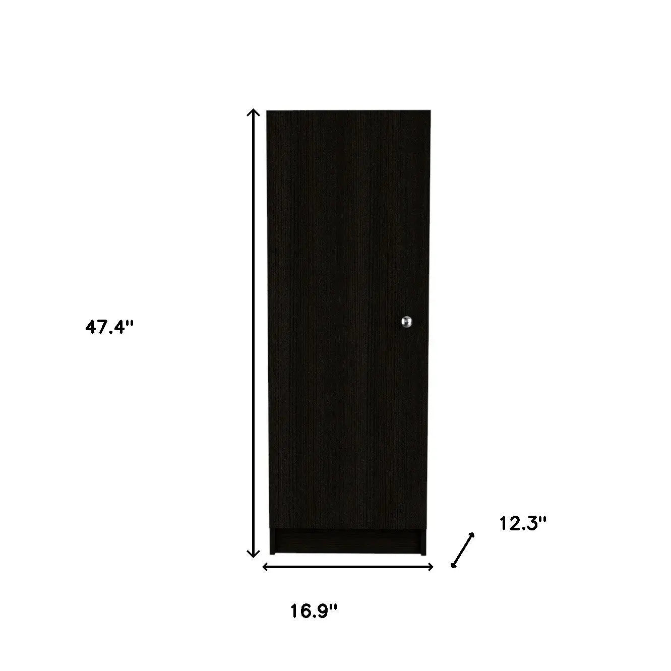47" Black Wood Pantry Or Storage Closet - GreatEagleInc