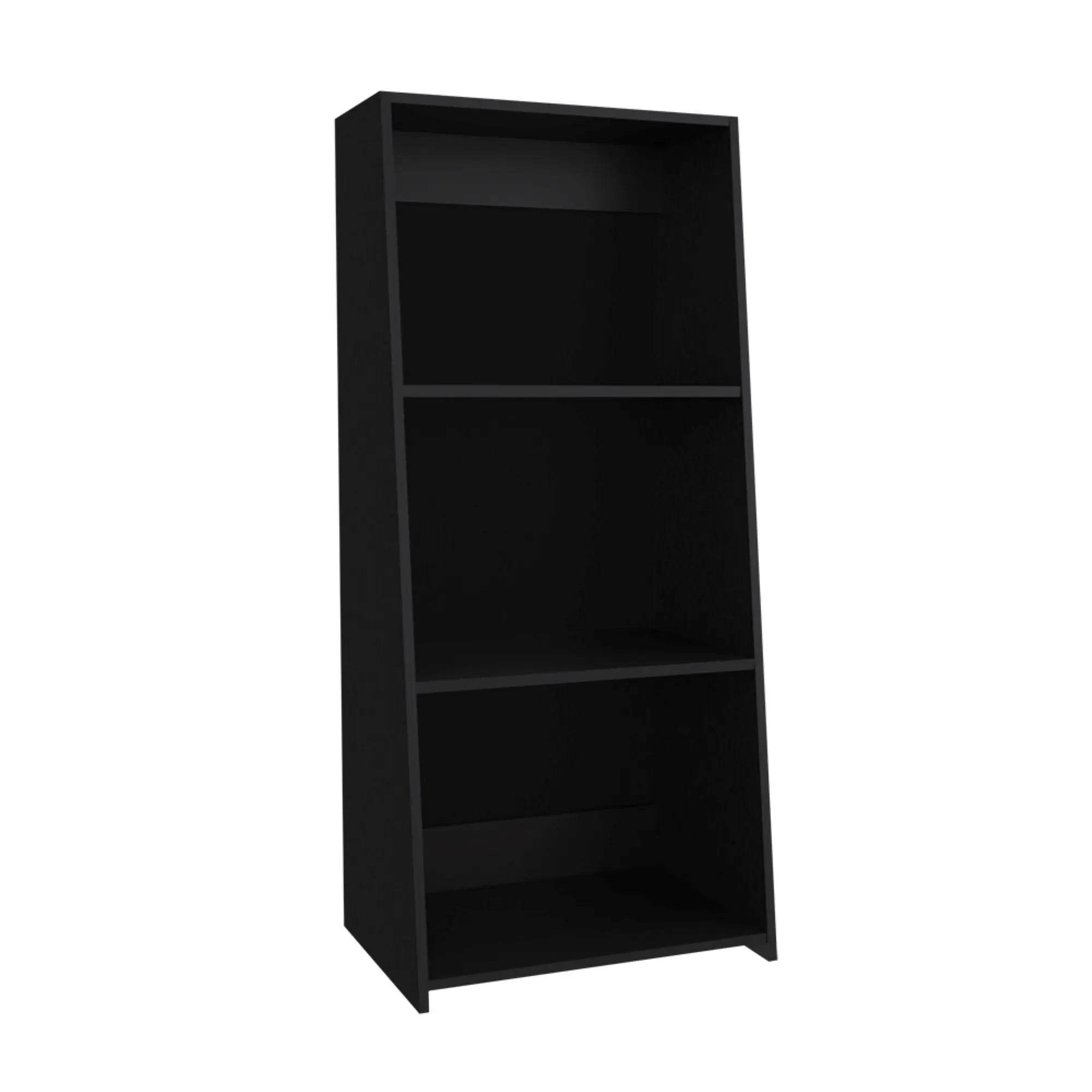 47" Black Wood Three Tier Bookcase Homeroots Office