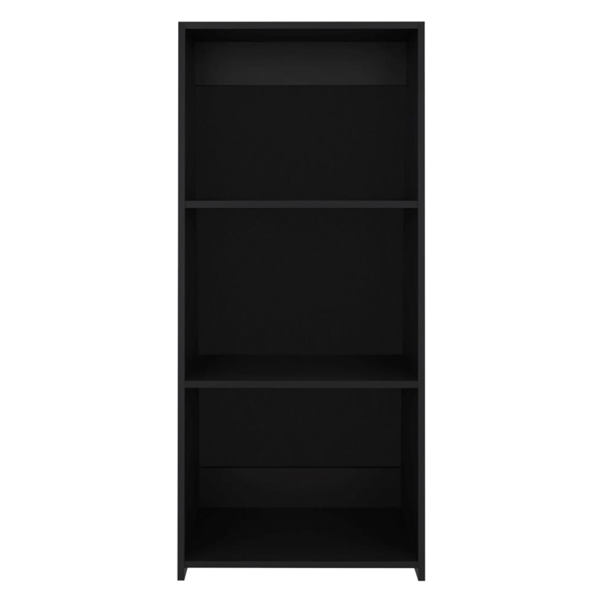 47" Black Wood Three Tier Bookcase Homeroots Office