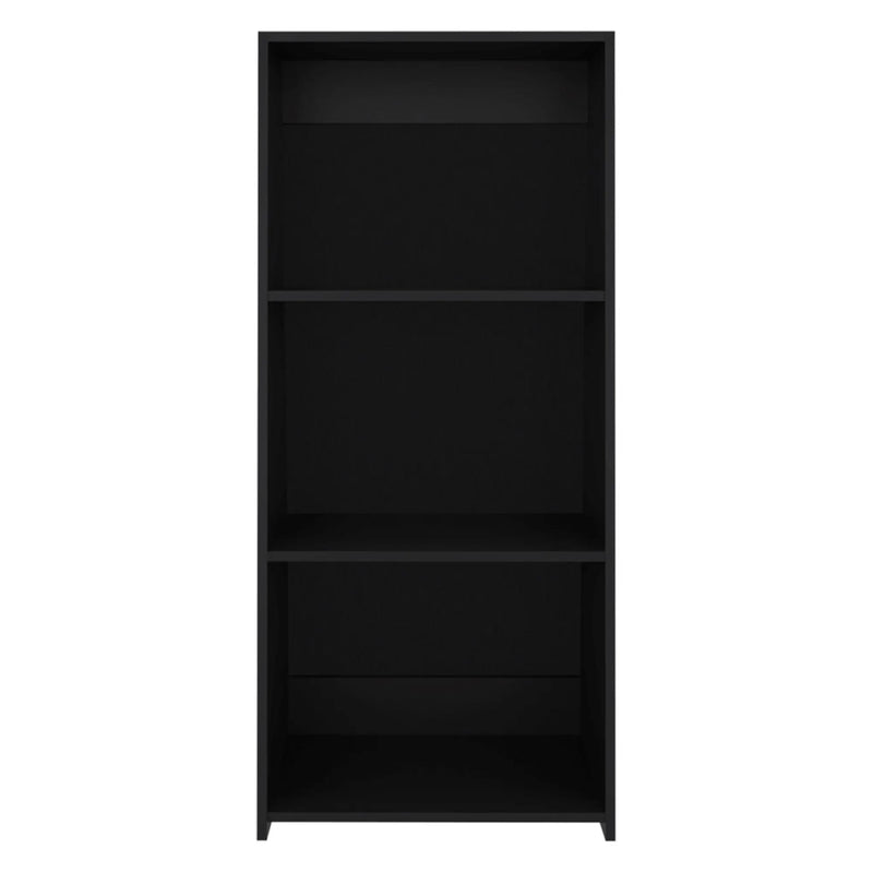 47" Black Wood Three Tier Bookcase Homeroots Office