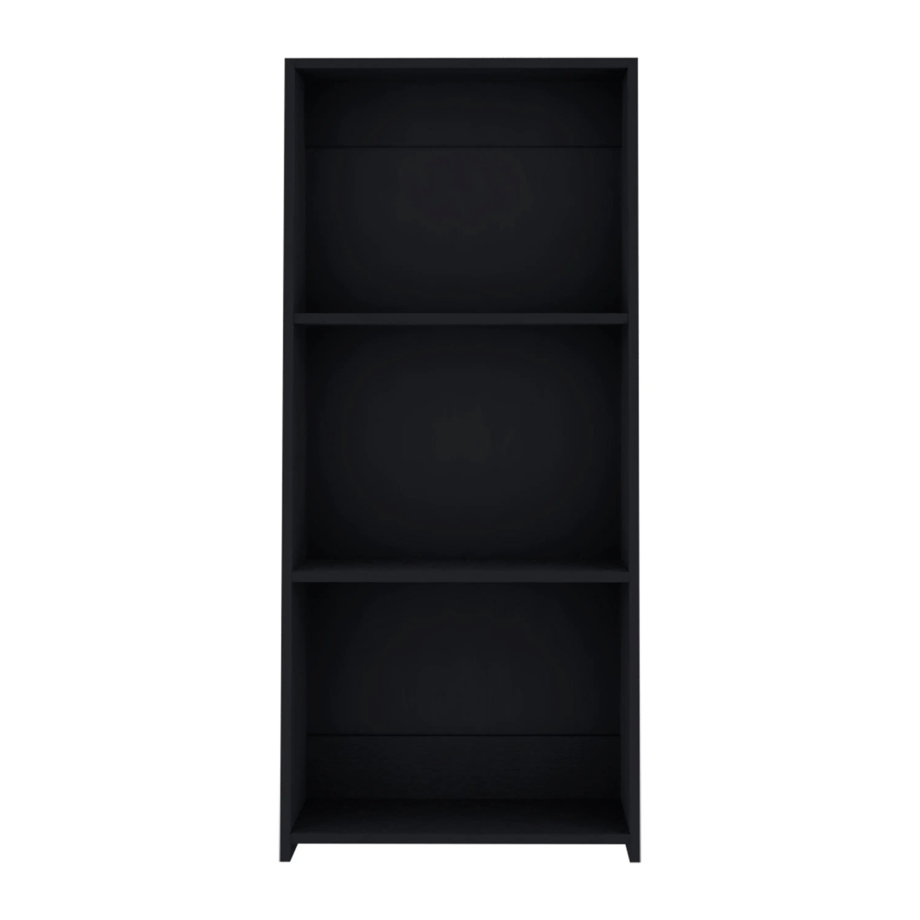 47" Black Wood Three Tier Bookcase Homeroots Office