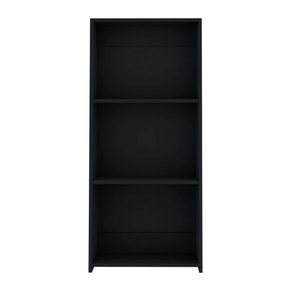 47" Black Wood Three Tier Bookcase Homeroots Office
