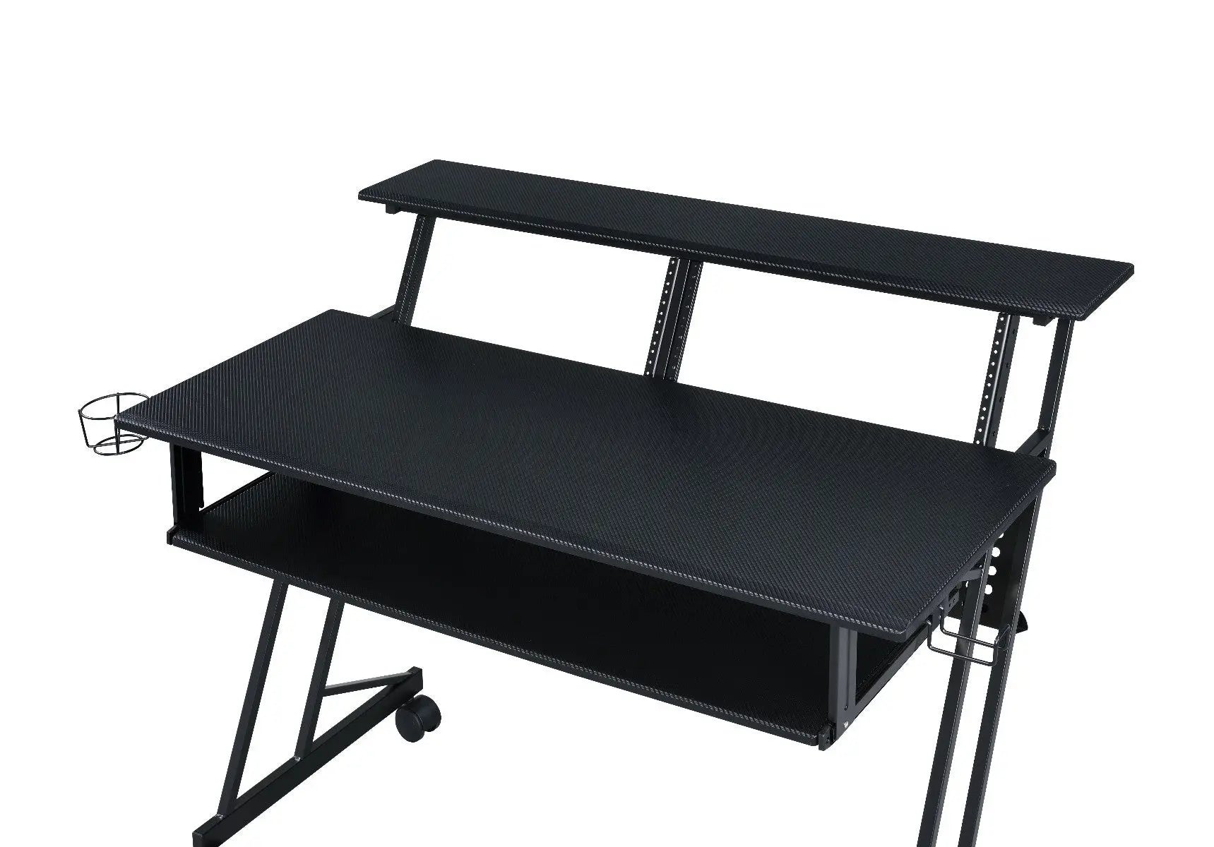 47" Black Wood and Metal Rolling Computer Desk Homeroots Office