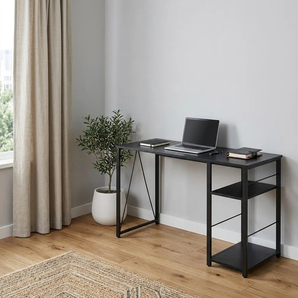 47" Black Writing Desk Homeroots Office