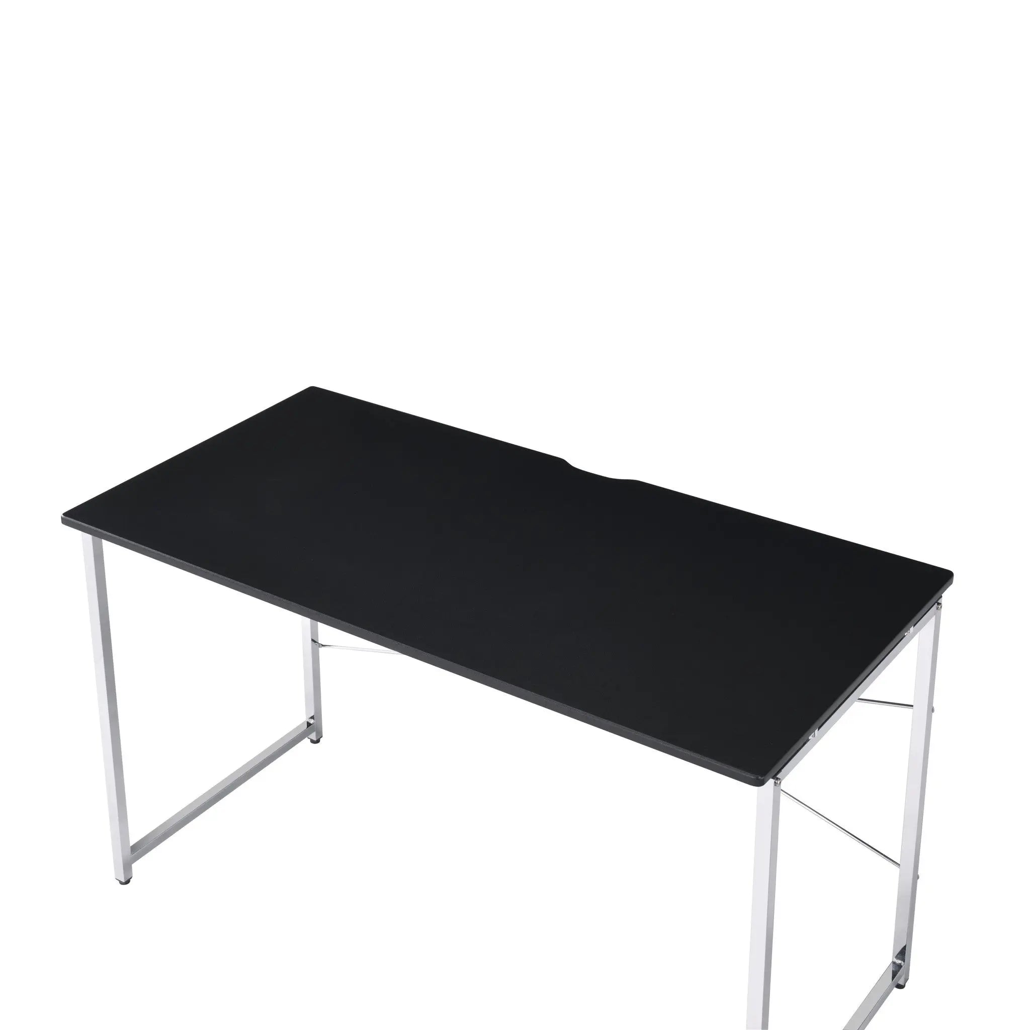 47" Black and Silver Writing Desk Homeroots Office