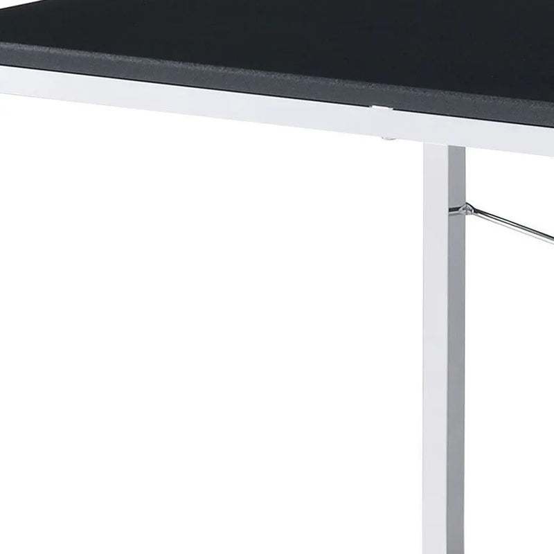 47" Black and Silver Writing Desk Homeroots Office