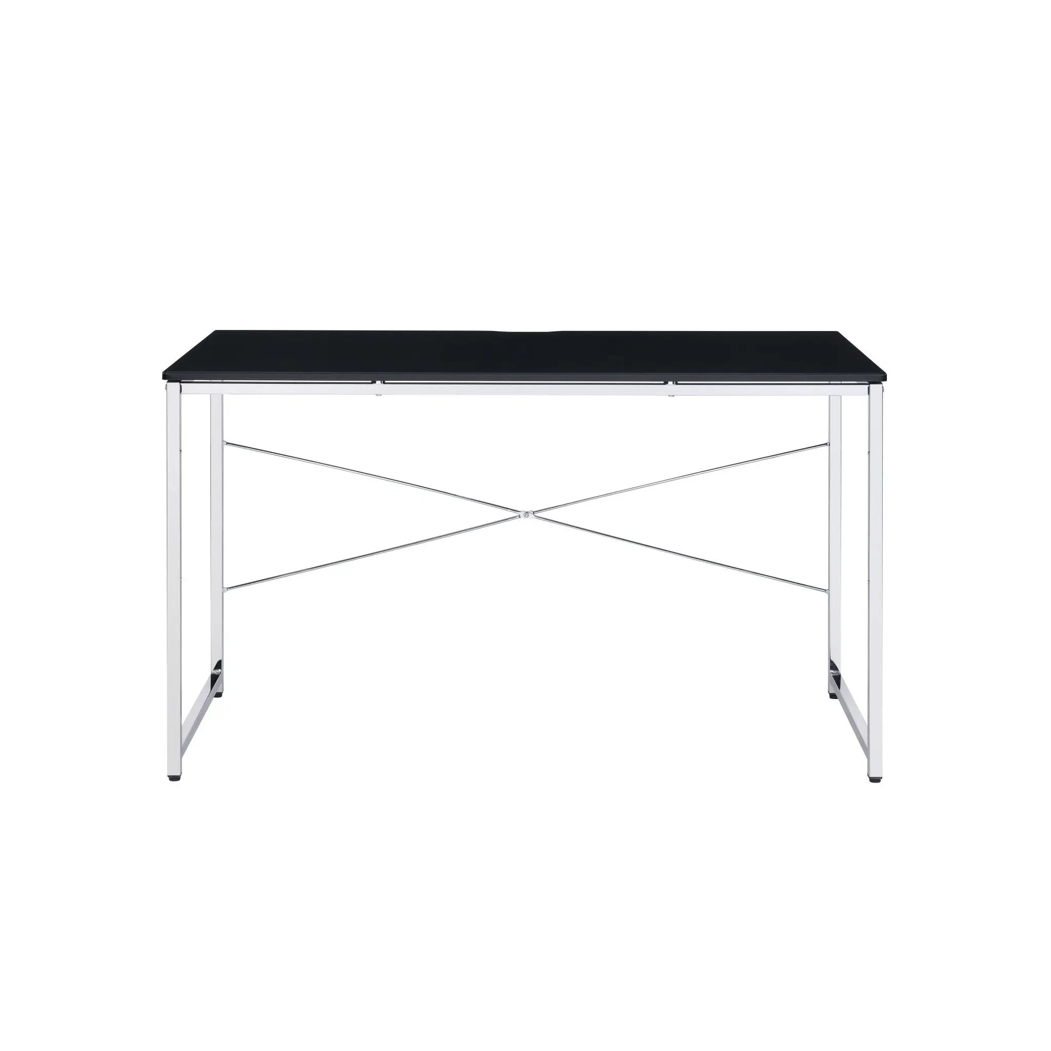 47" Black and Silver Writing Desk Homeroots Office