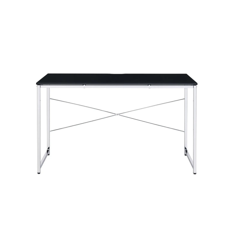 47" Black and Silver Writing Desk Homeroots Office