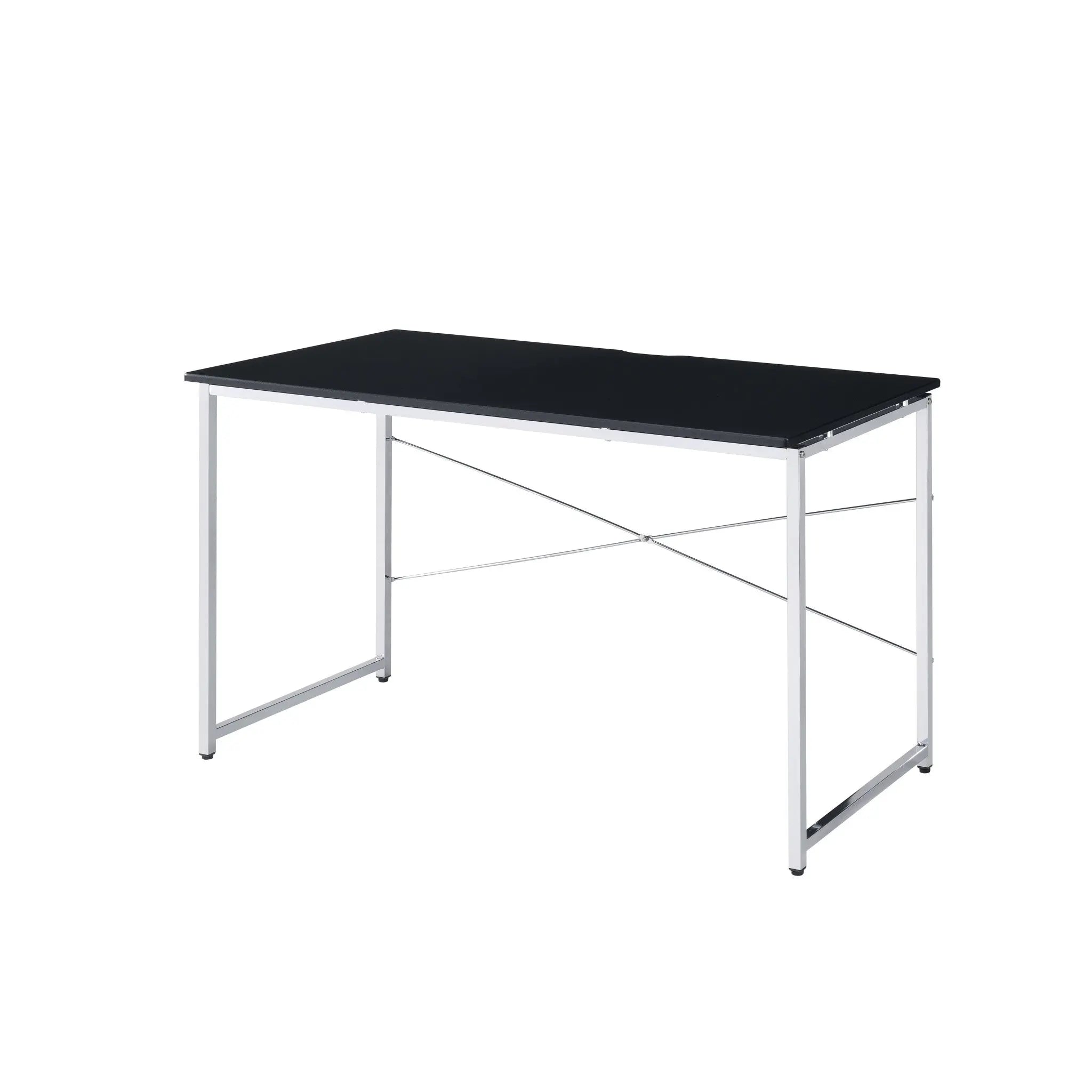 47" Black and Silver Writing Desk Homeroots Office