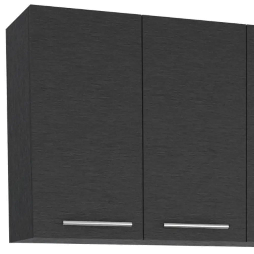 47" Black and White Wall mounted Accent Cabinet With Five Shelves Homeroots Kitchen & Dining