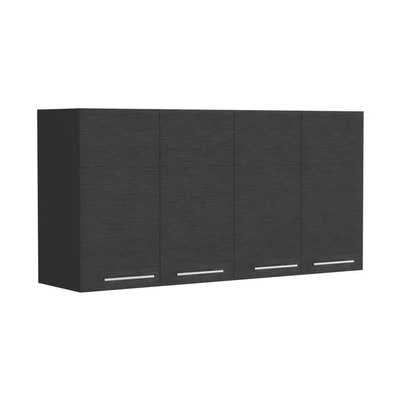 47" Black and White Wall mounted Accent Cabinet With Five Shelves Homeroots Kitchen & Dining