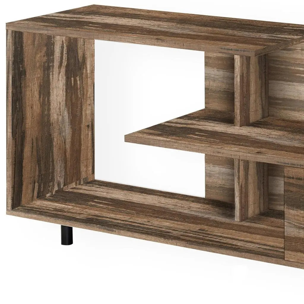 47" Brown Cabinet Enclosed Storage TV Stand Homeroots Living Room