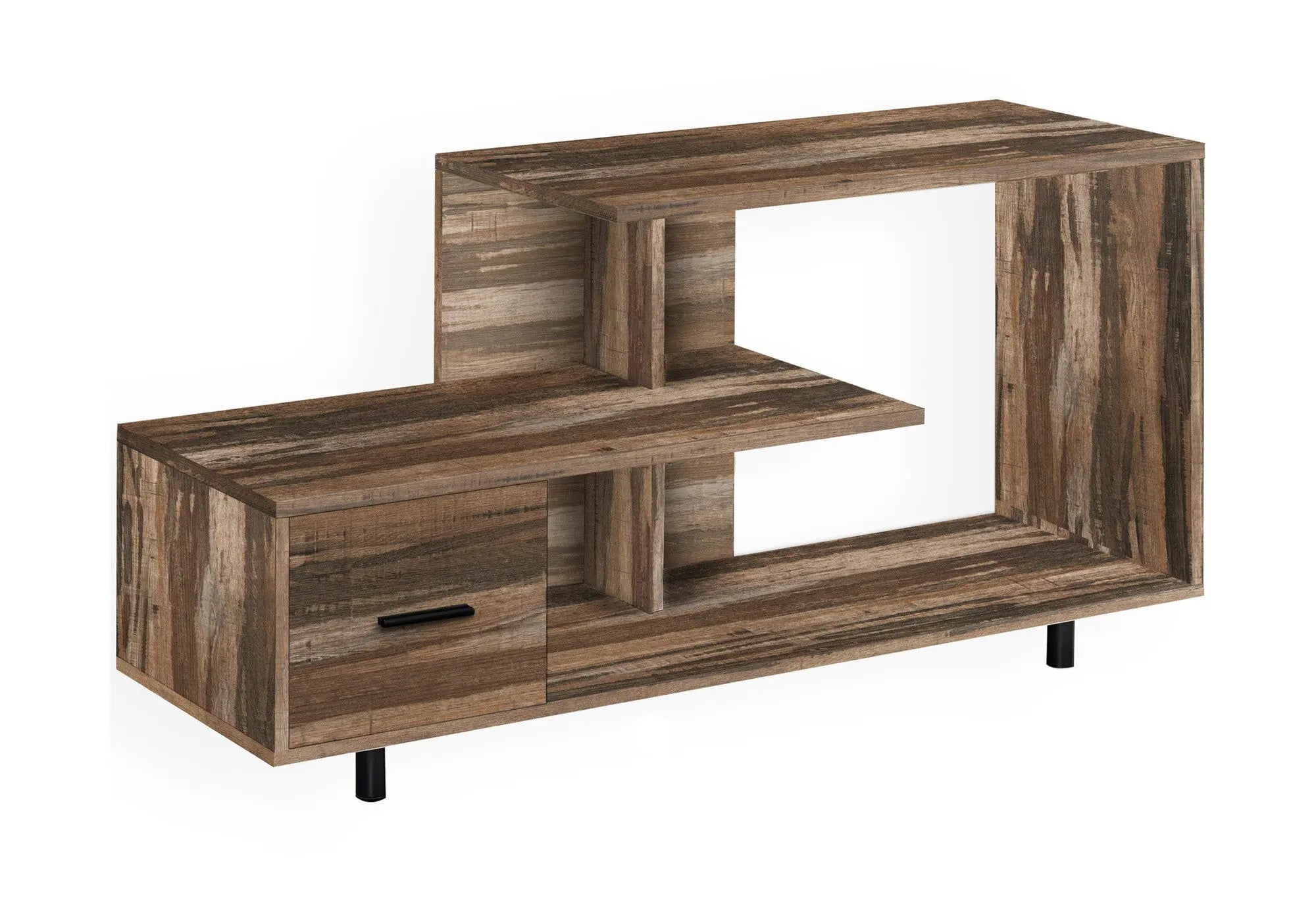 47" Brown Cabinet Enclosed Storage TV Stand Homeroots Living Room