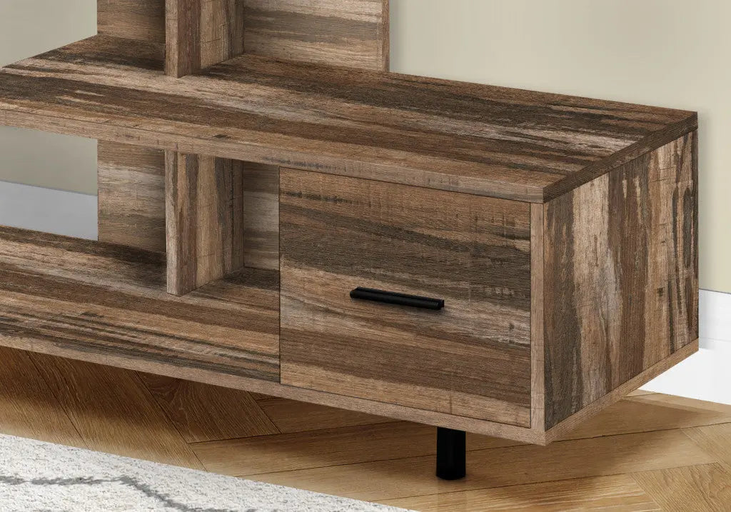 47" Brown Cabinet Enclosed Storage TV Stand Homeroots Living Room