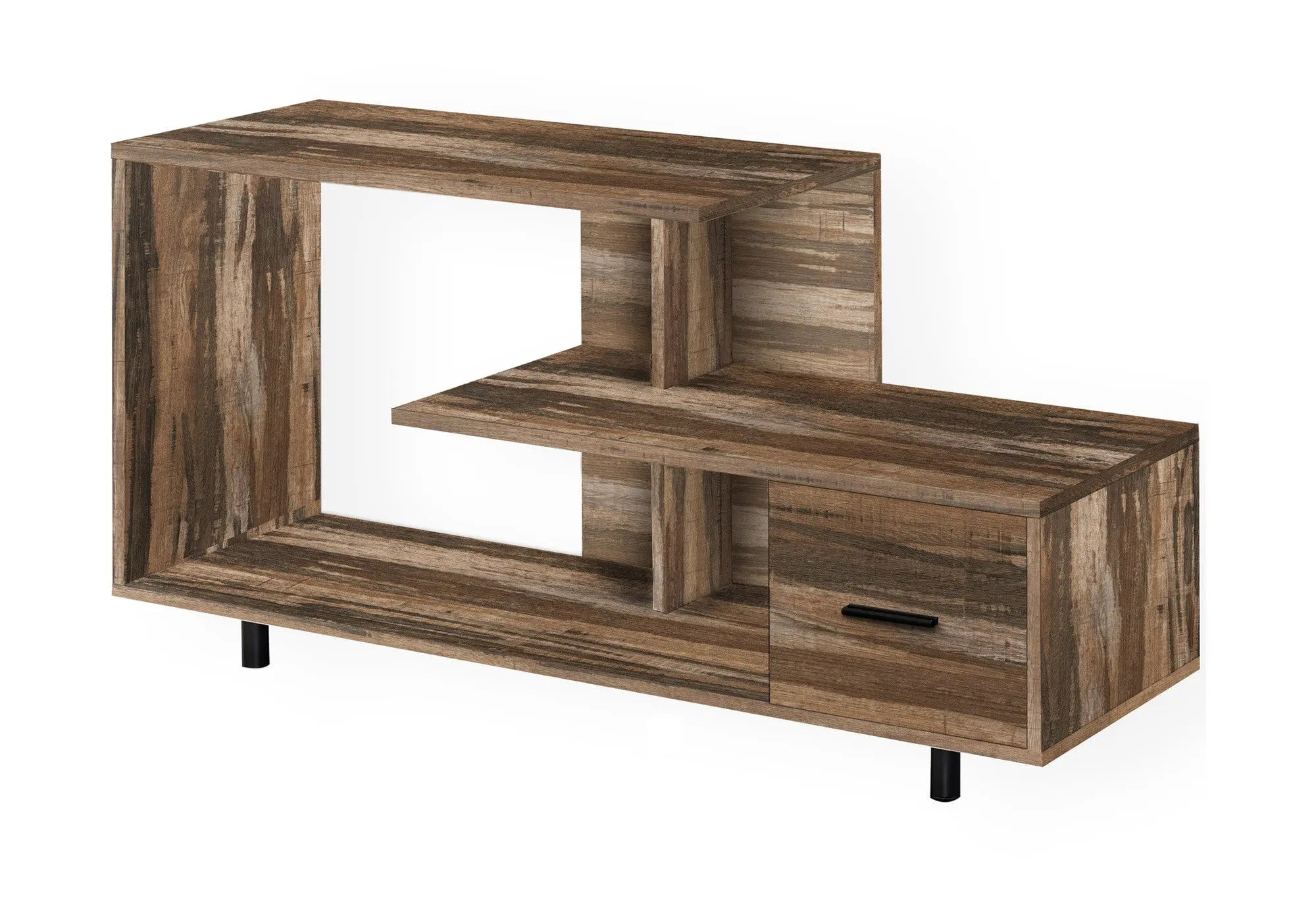 47" Brown Cabinet Enclosed Storage TV Stand Homeroots Living Room