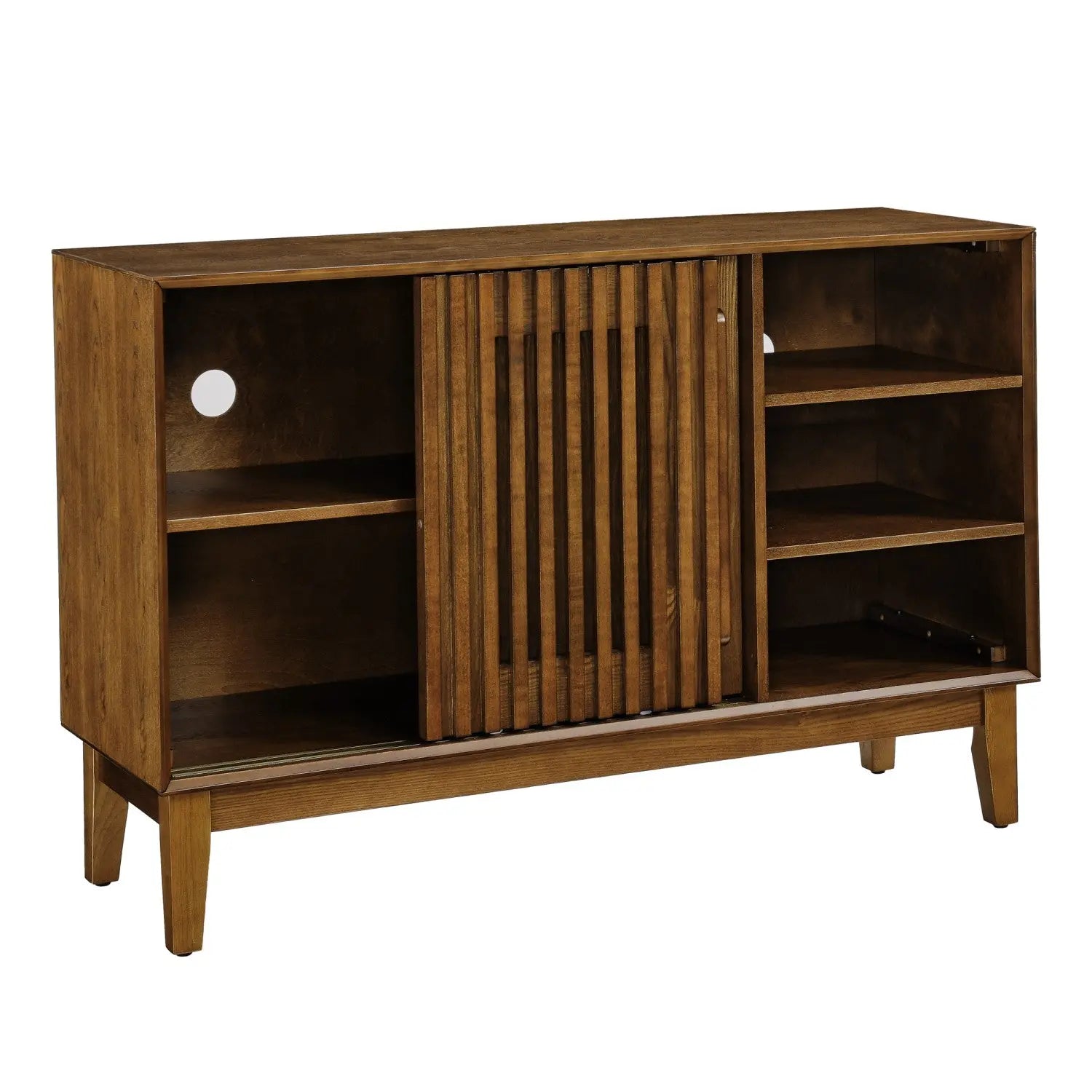 47" Brown Wood Sideboard With Two Sliding Doors Homeroots Kitchen & Dining