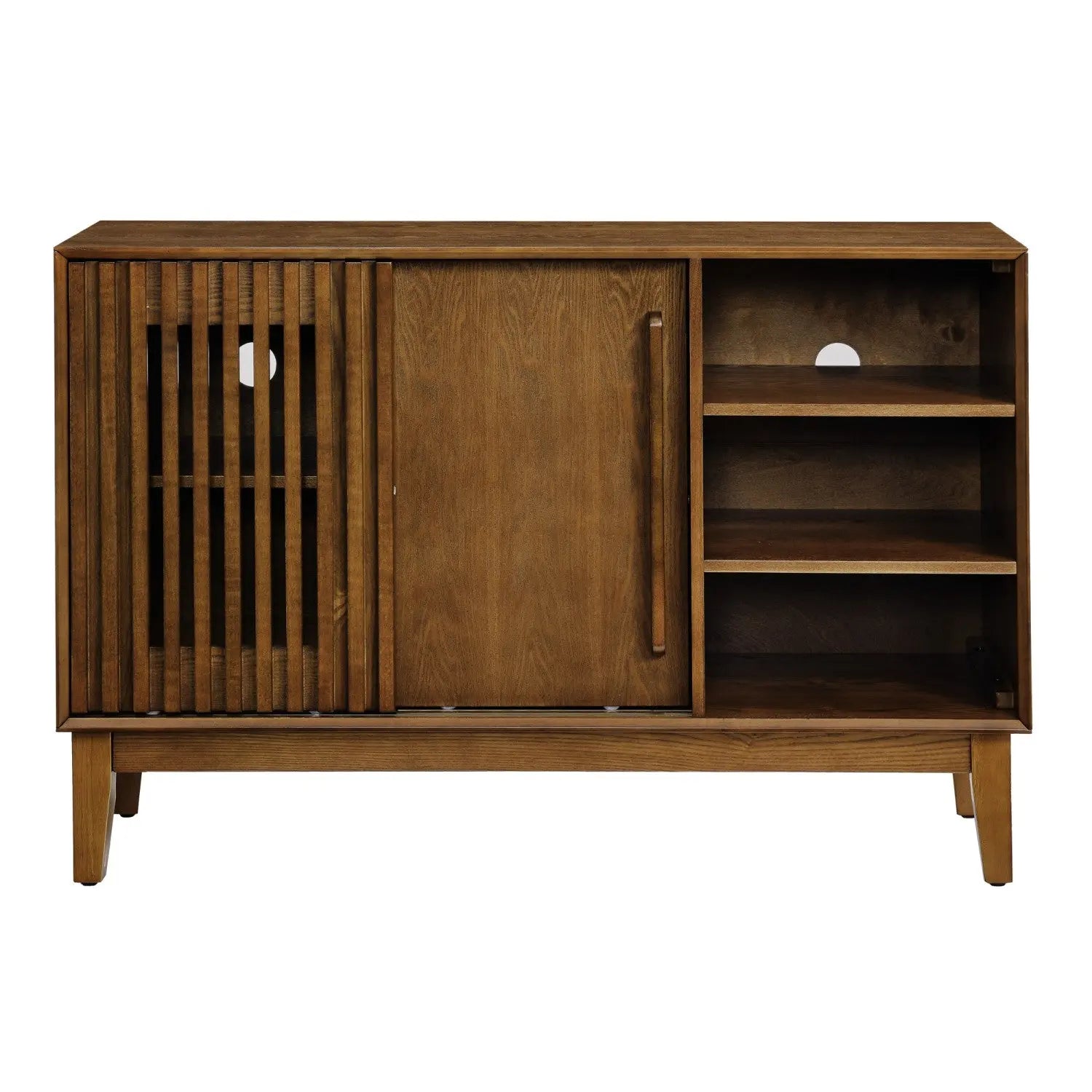 47" Brown Wood Sideboard With Two Sliding Doors Homeroots Kitchen & Dining