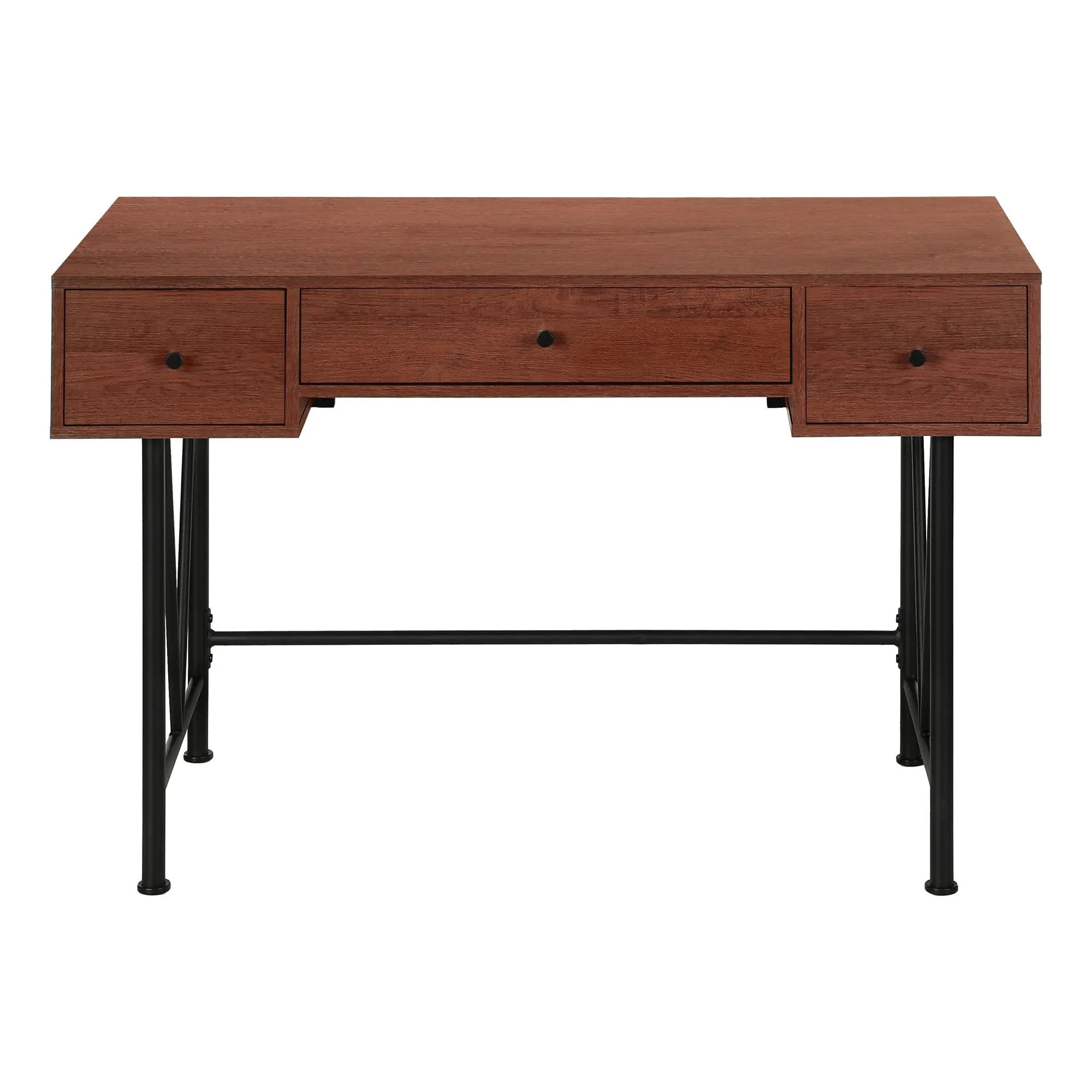 47" Brown and Black Computer Desk With Three Drawers Homeroots Office