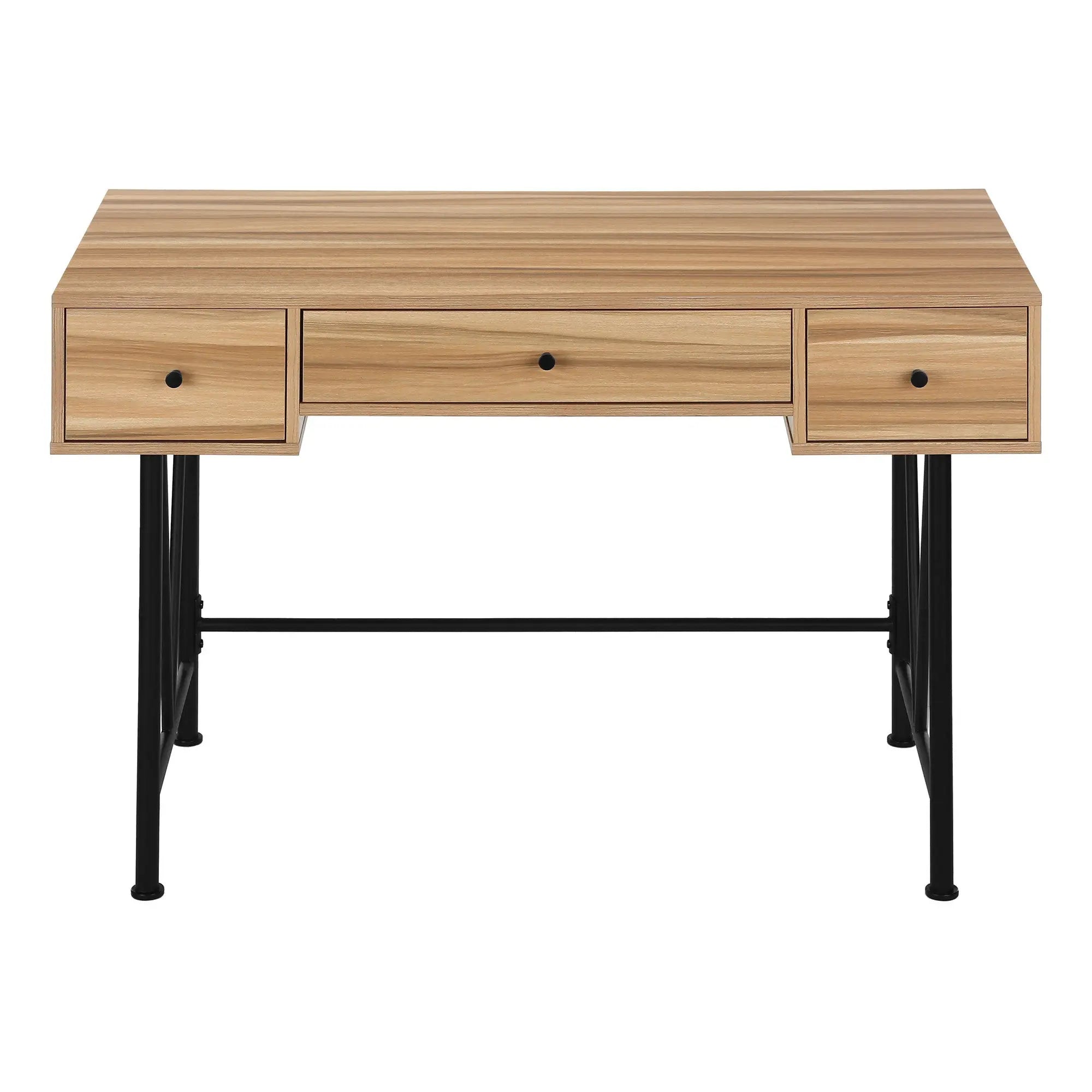 47" Brown and Black Computer Desk With Three Drawers Homeroots Office