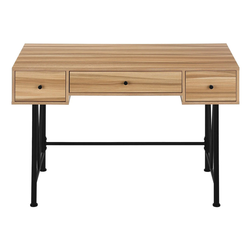 47" Brown and Black Computer Desk With Three Drawers Homeroots Office