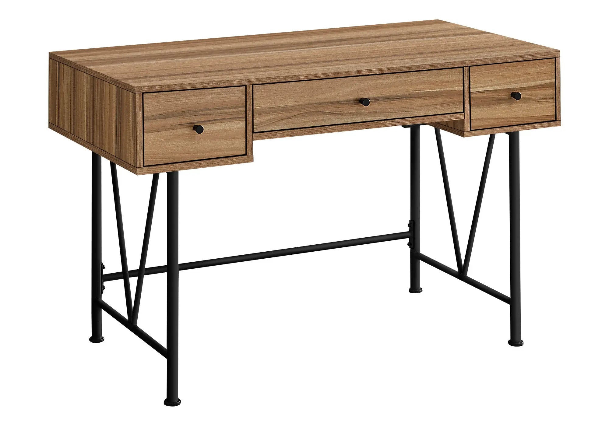 47" Brown and Black Computer Desk With Three Drawers Homeroots Office