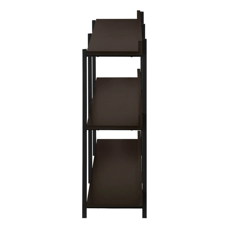 47" Brown and Black Wood and Metal Frame Console Table With Three Shelves Homeroots Living Room