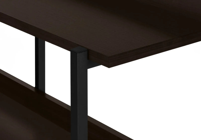 47" Brown and Black Wood and Metal Frame Console Table With Three Shelves Homeroots Living Room