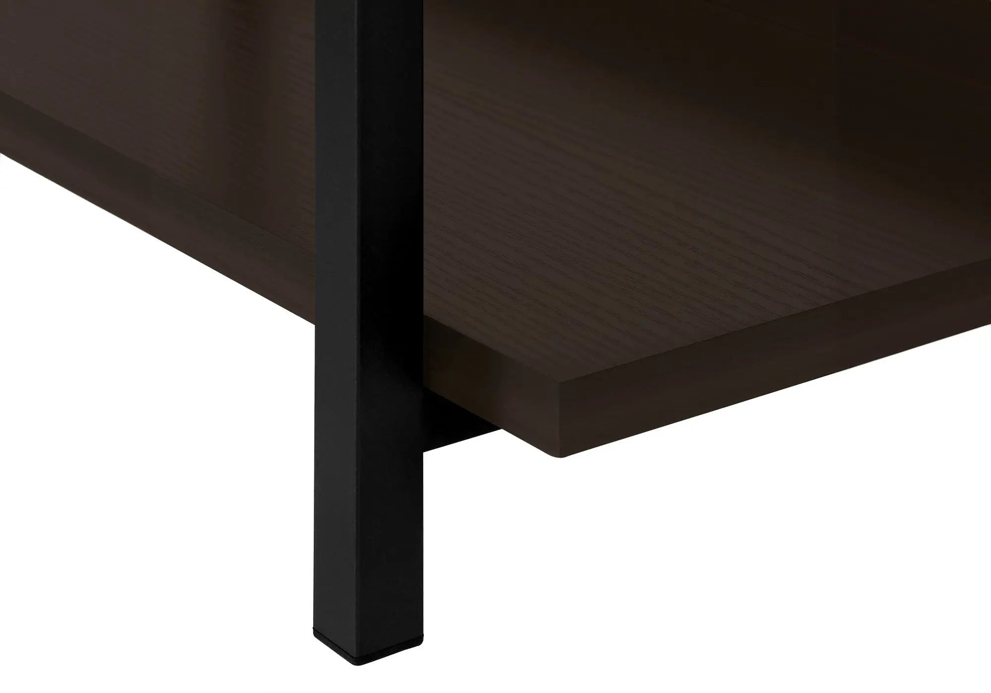 47" Brown and Black Wood and Metal Frame Console Table With Three Shelves Homeroots Living Room
