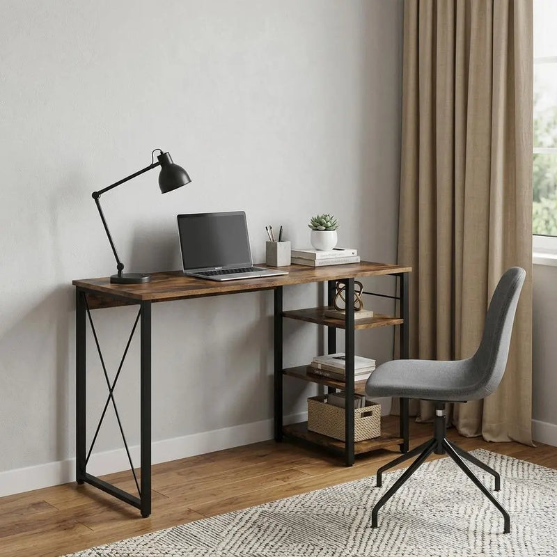 47" Brown and Black Writing Desk Homeroots Office