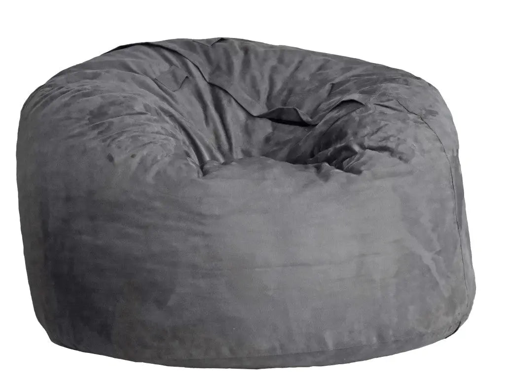 47" Charcoal Microsuede Classic Bean Bag Homeroots Living Room