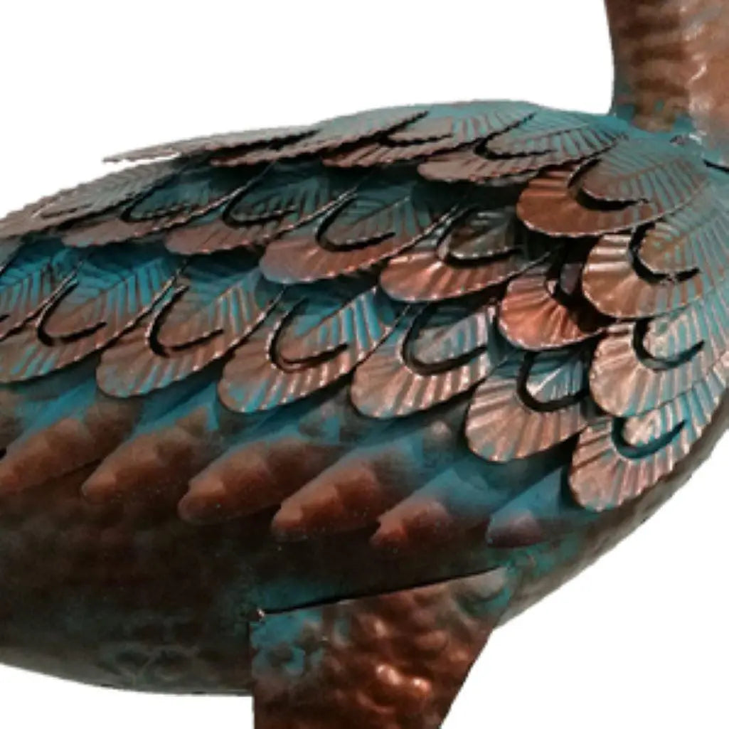 47" Copper And Green Metal Birds Garden Accents Accessories Homeroots Outdoor
