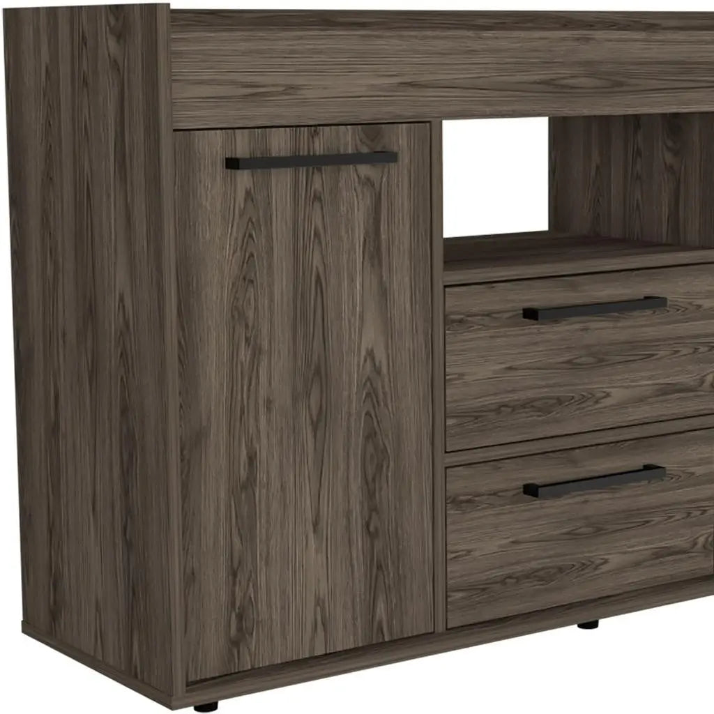 47" Dark Brown Two Drawer with Two Doors Homeroots Kitchen & Dining